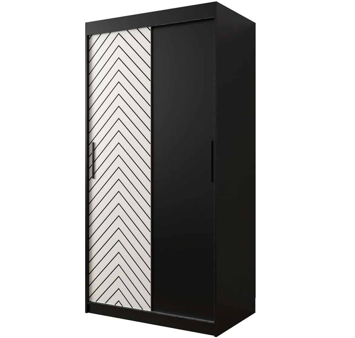 Jode ormar 2 vrata 100x62x200 crna /bela/crna