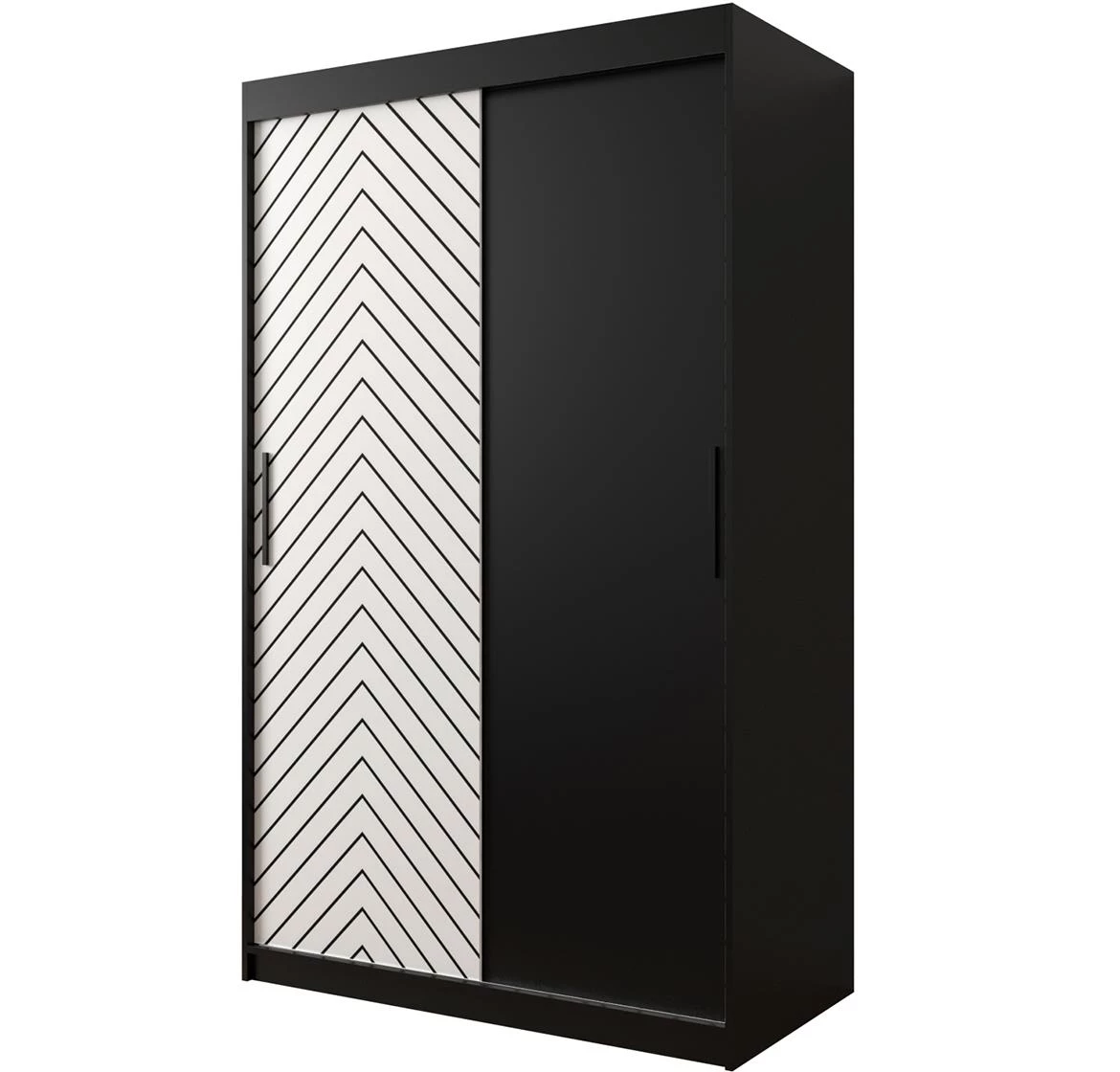 Jode ormar 2 vrata 120x62x200 crna /bela/crna