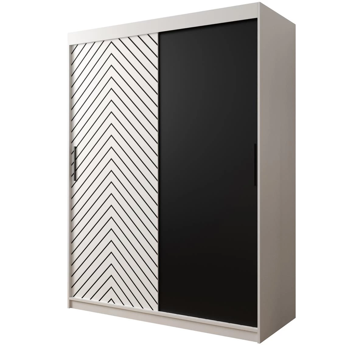 Jode ormar 2 vrata 150x62x200 bela /bela/crna