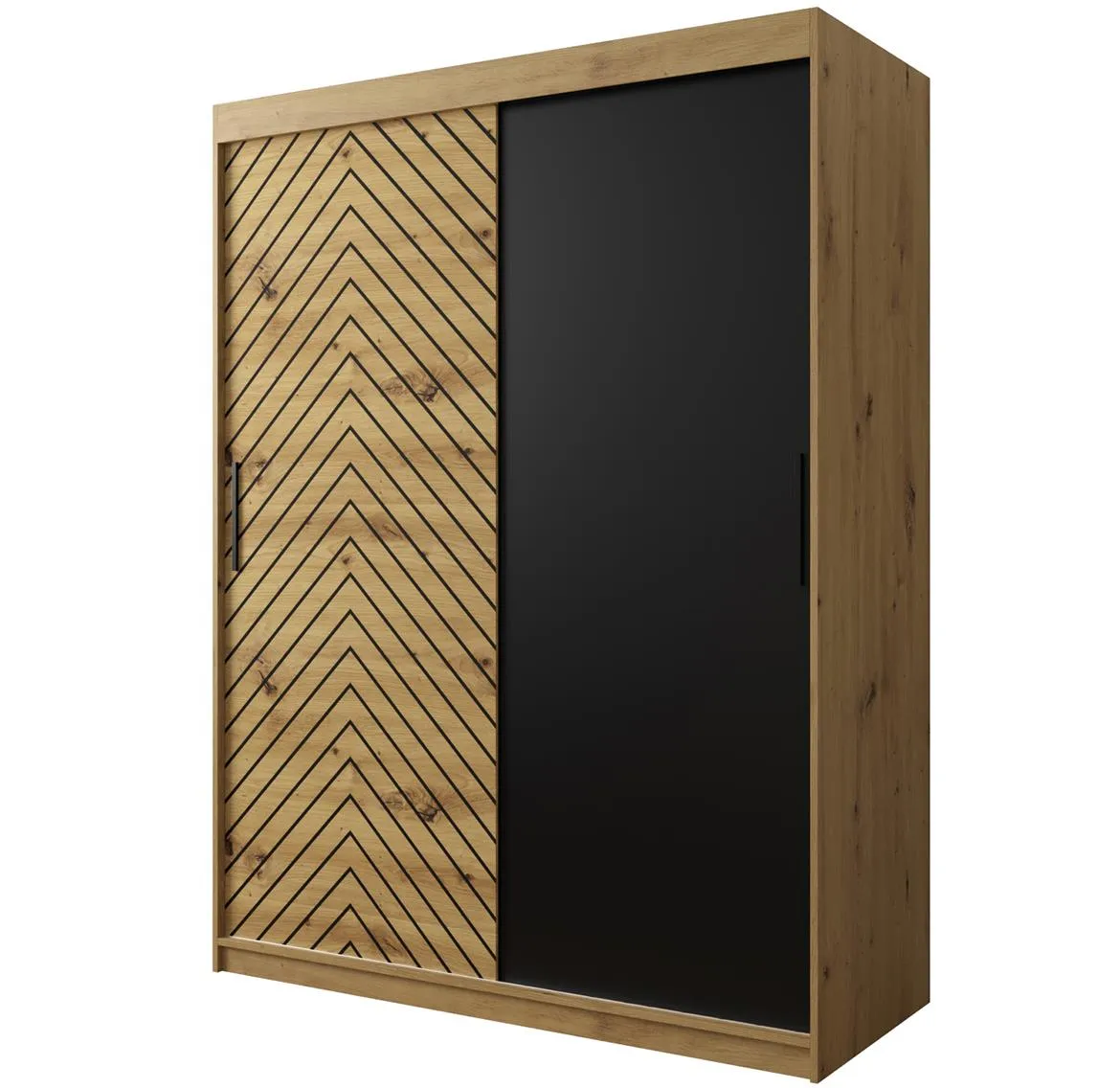 Jode ormar 2 vrata 150x62x200 natur(artisan) /natur(artisan)/crna