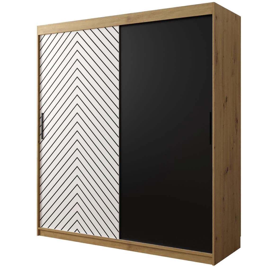 Jode ormar 2 vrata 180x62x200 natur(artisan) /bela/crna