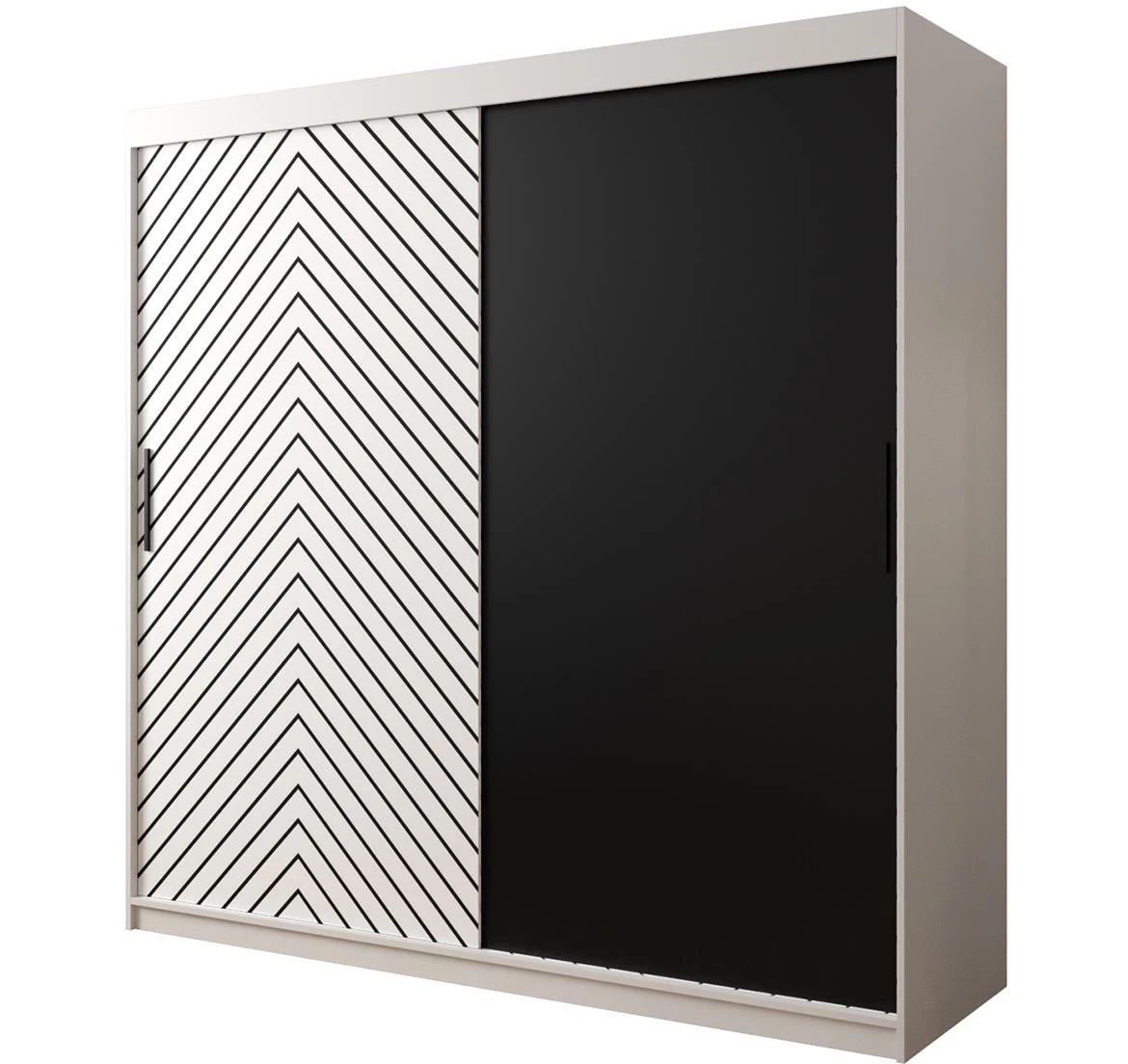 Jode ormar 2 vrata 200x62x200 bela /bela/crna