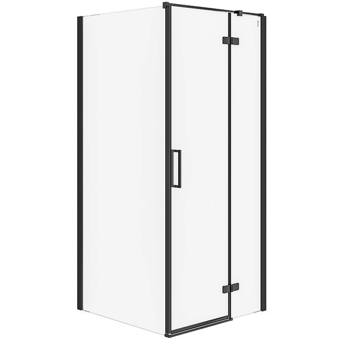 Jota desna tuš ograda 90x90x195 crni profil