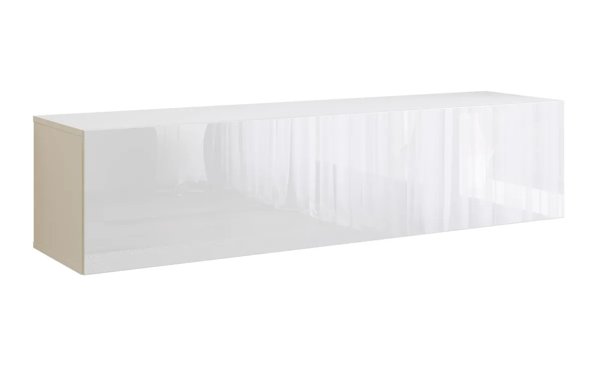 Joy tv komoda 1 vrata 150x38x35 cm bela visoki sjaj