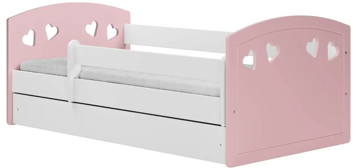 Julia decji krevet sa podnicom 90x144x65 cm belo/roze