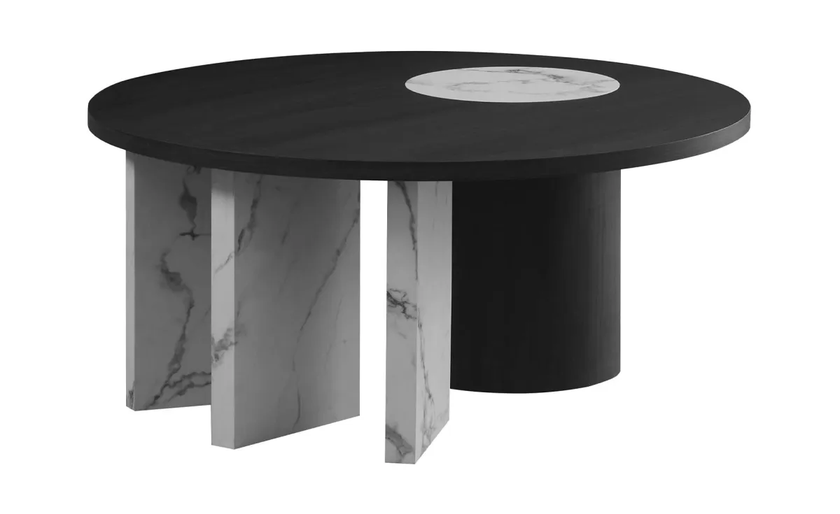 Kaiko klub sto 90x40 cm tamno drvo / mramor