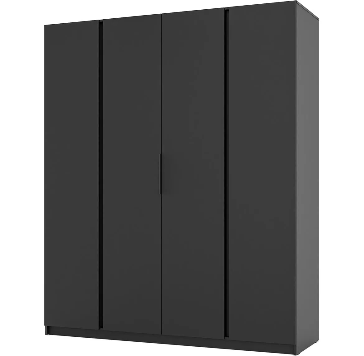 Kaja BL/BL 4F ormar 4 vrata 200x62x239 cm crni