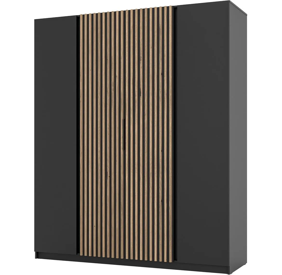 Kaja BL/BL-BL 2F 2LAM ormar 4 vrata 200x62x239 cm crni