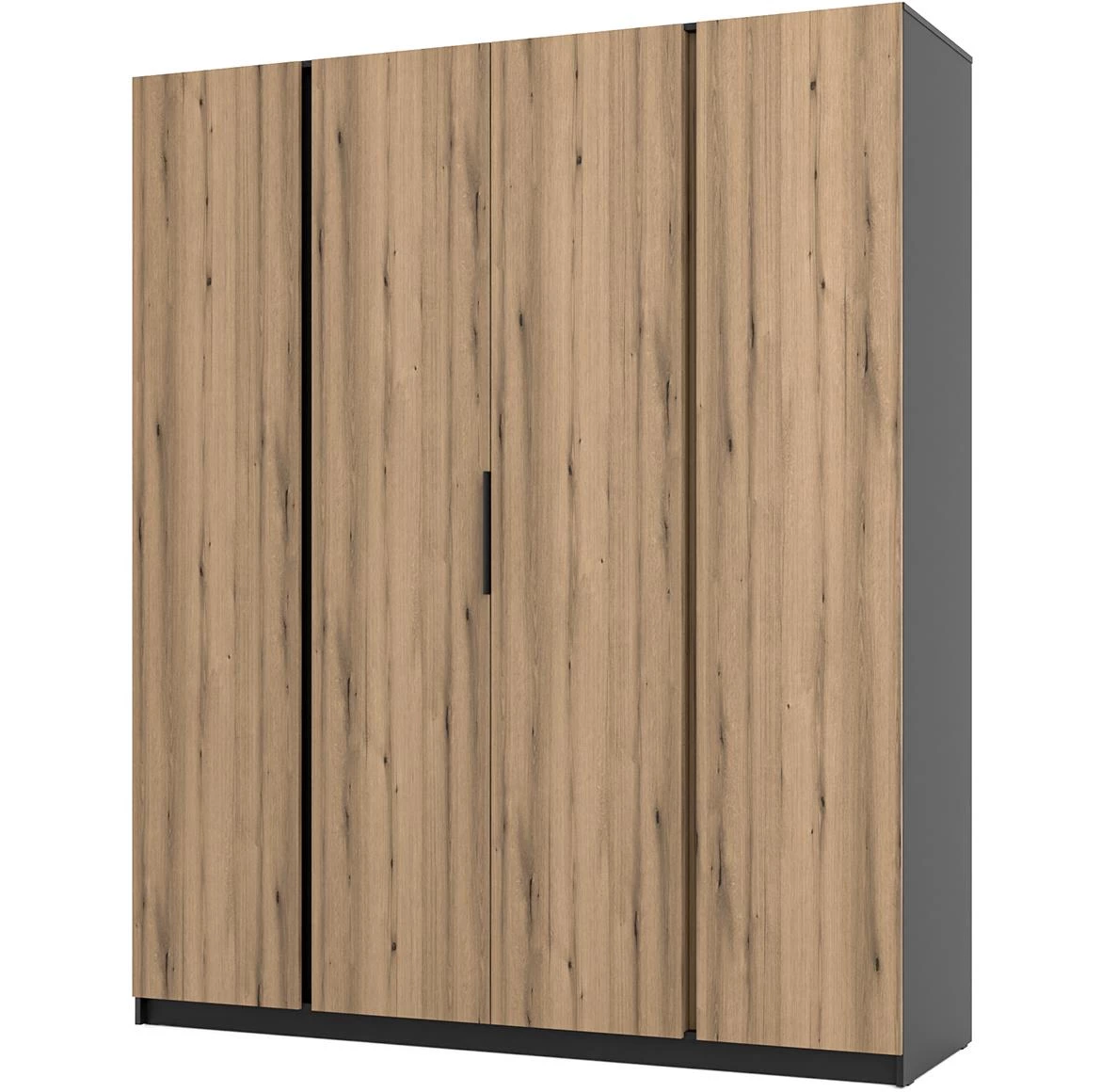 Kaja BL/EV 4F ormara 4 vrata 200x62x239 cm hrast/crni