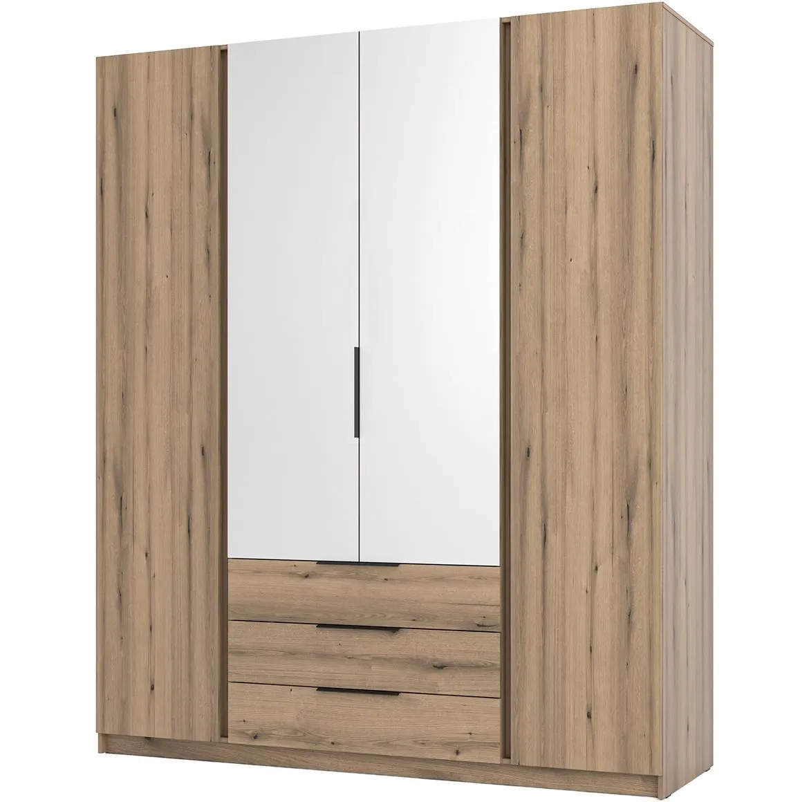 Kaja EV/EV 2F ormar 4 vrata/ogledalo+3 fioke 200x62x239 cm hrast