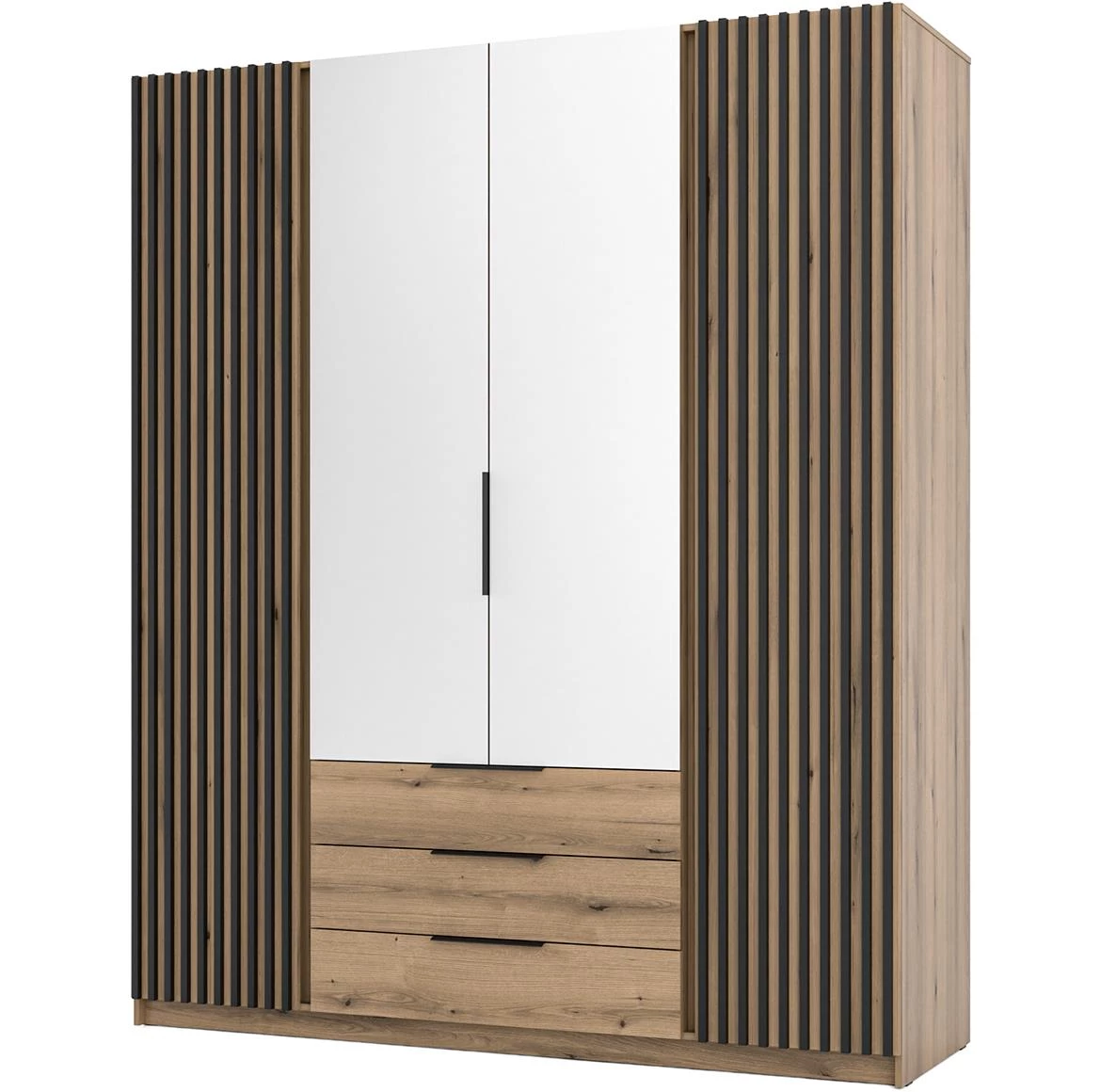 Kaja EV/EV-BL 2LAM ormar 4 vrata/ogledalo+3 fioke 200x62x239 cm hrast