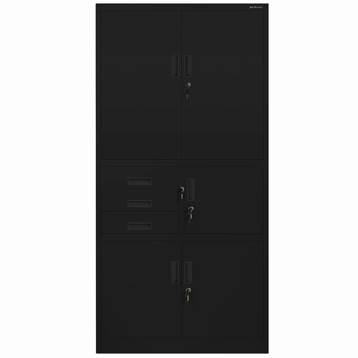 Kancelari?ski ormar Filip II, metalni, crni 90x40x185