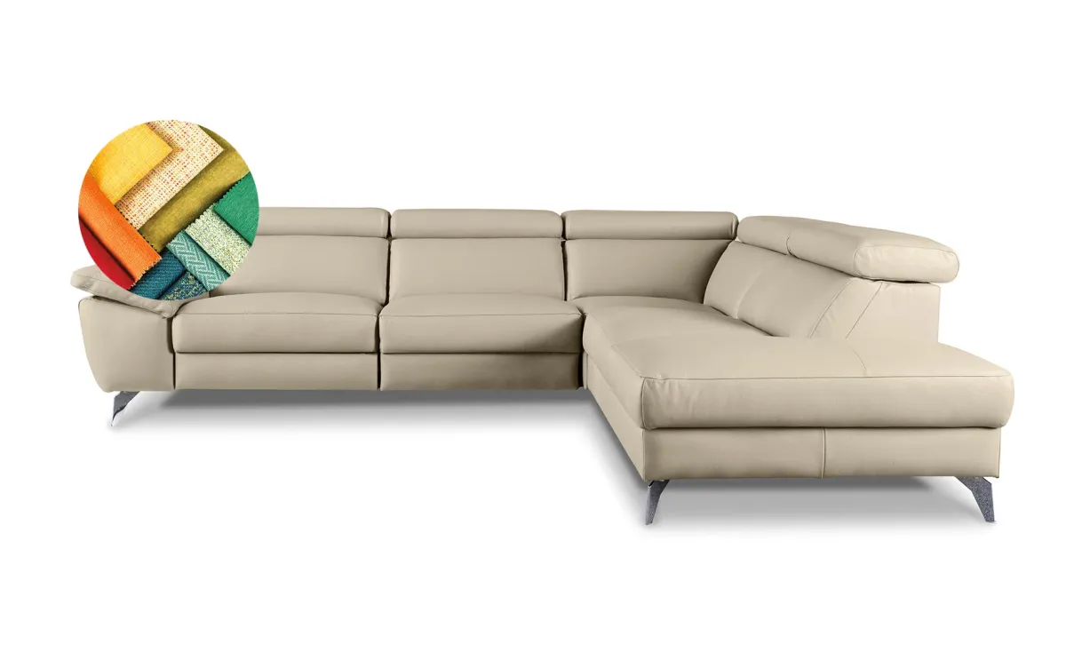 Kansas ugaona garnitura sa el.relax funkcijom koža desna 282x224x72/94 cm