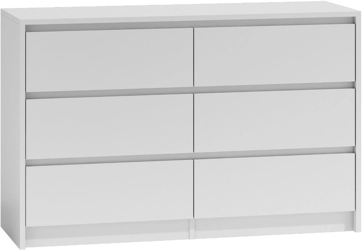 Karo K120 komoda 3+3 fioke 120x40x73,5 cm bela