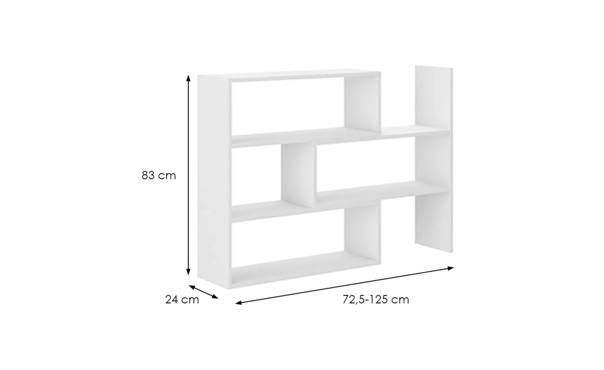 Karol polica 73/125x24x83 cm bela