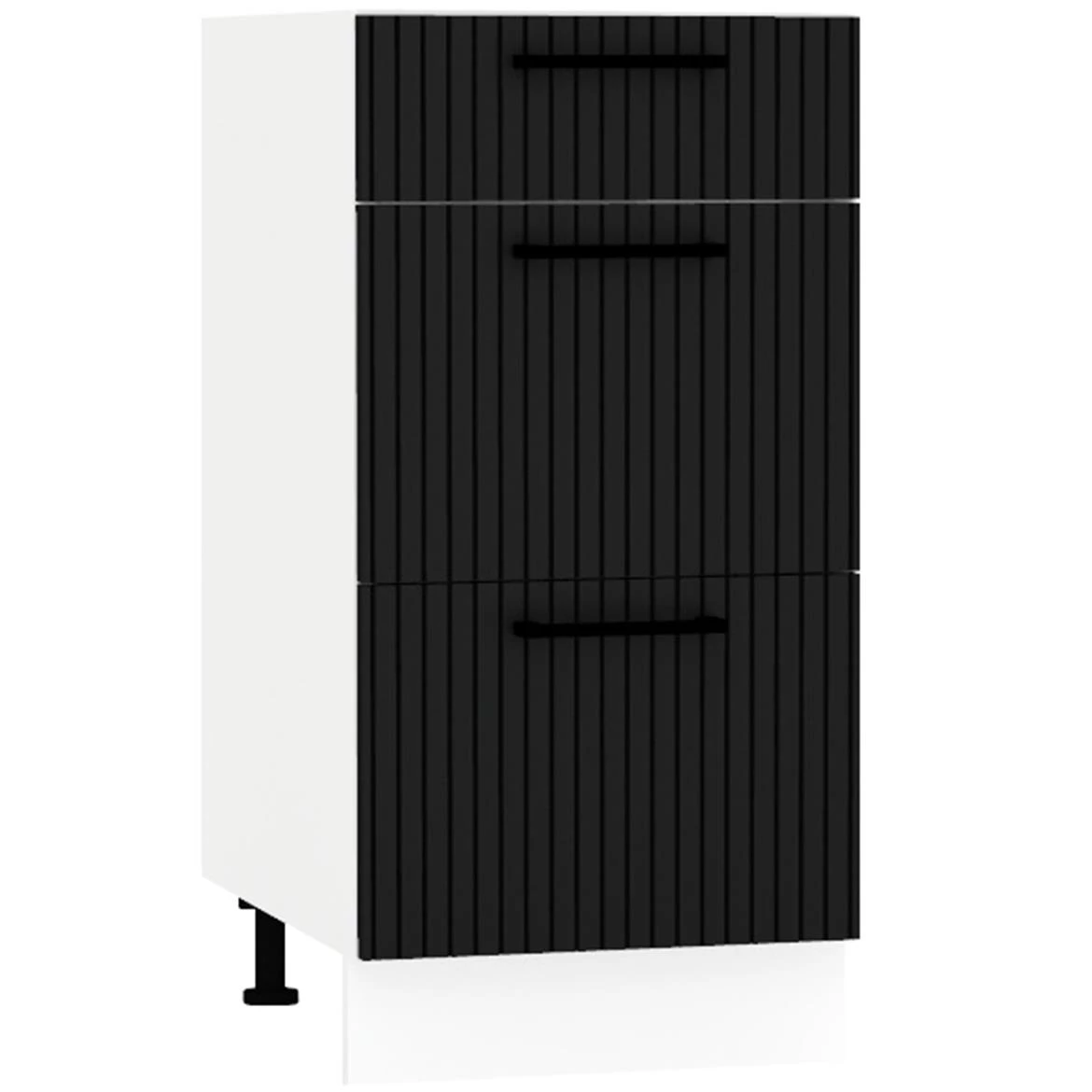 Kate d40s/3 kuhinjski element 3 fioke 40x52,4x82 cm belo/crni
