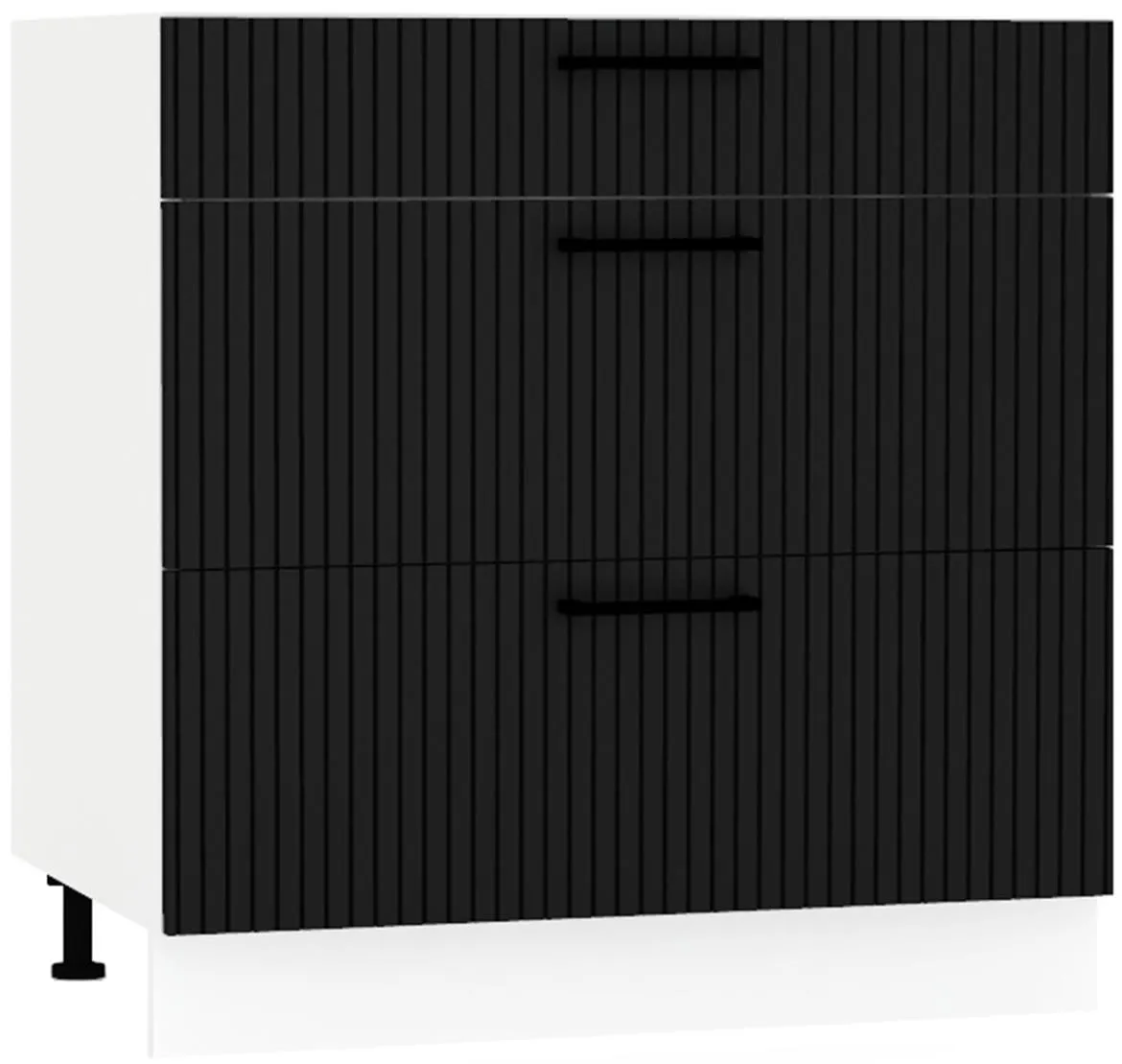 Kate d80s/3 kuhinjski element 3 fioke 80x52,4x82 cm belo/crni