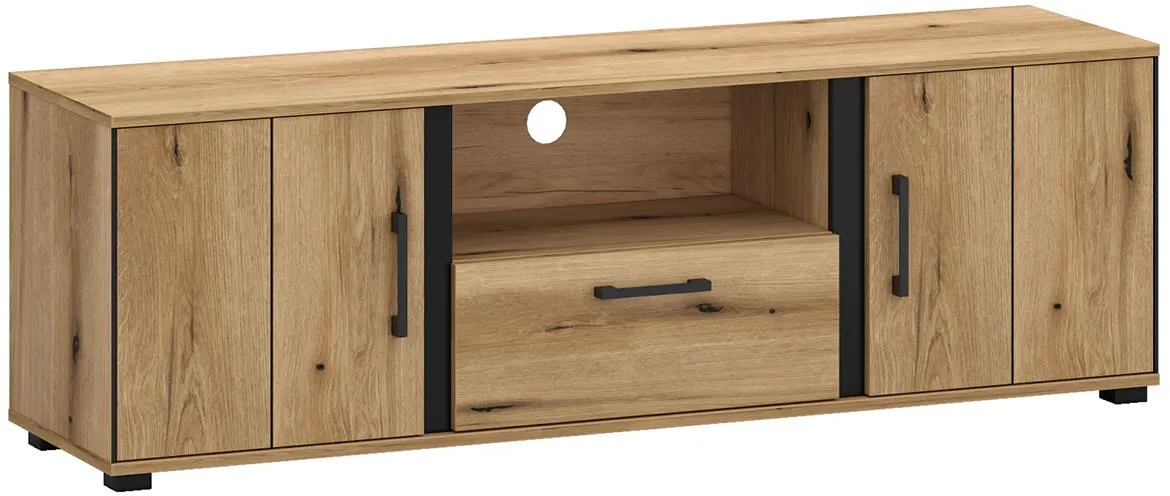 Kendal B TV ormaric 2 vrata 1 fioka 152,8x49,2x49,2 cm evoke hrast/crni