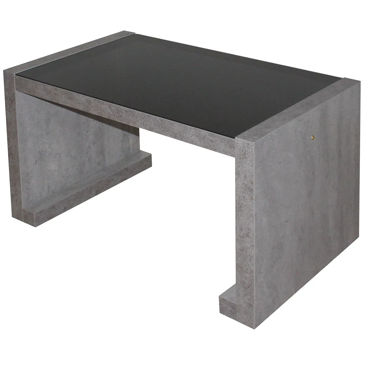 Klub sto Arsinoe 90x55x55 cm beton/crni staklo