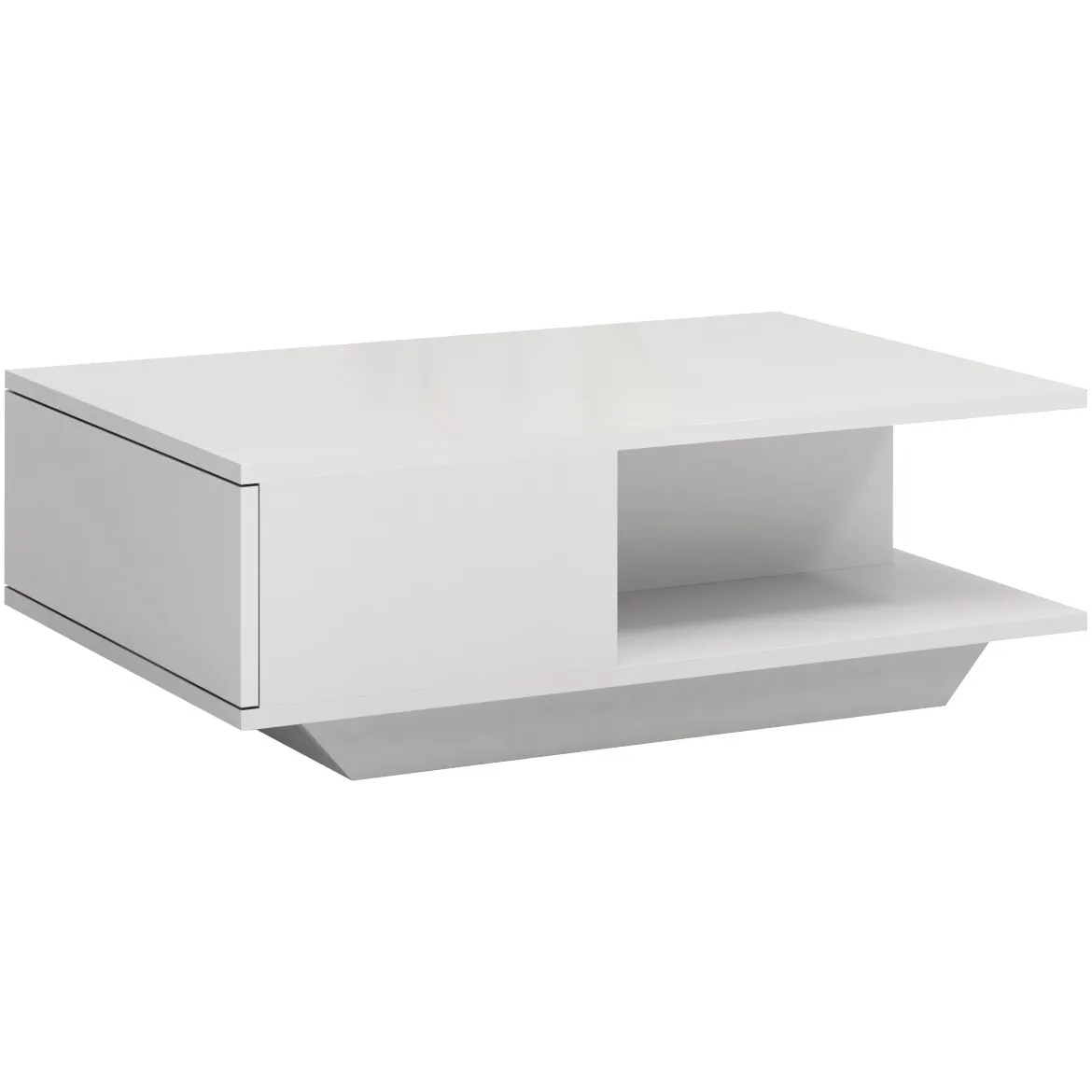 Klub sto Denver 1 vrata 90x60x42 cm beli visoki sjaj