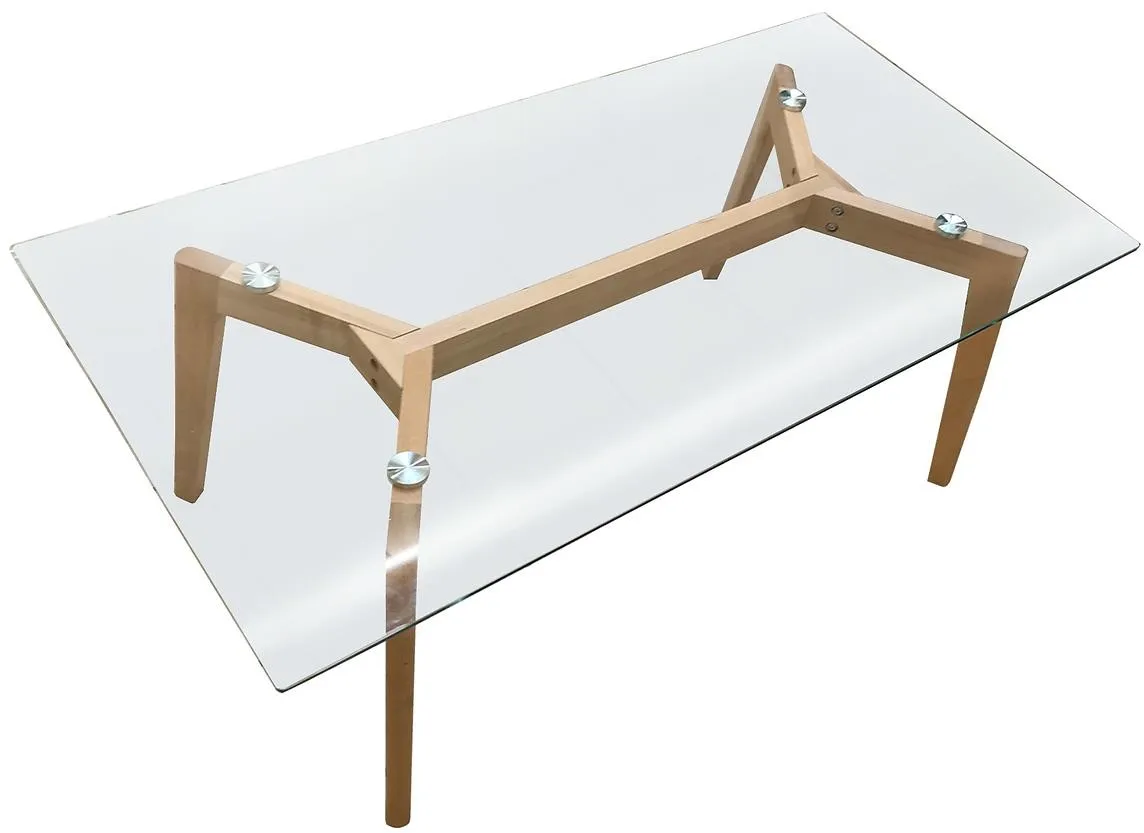 Klub sto Dionysos 120x60x45 cm natur/staklo