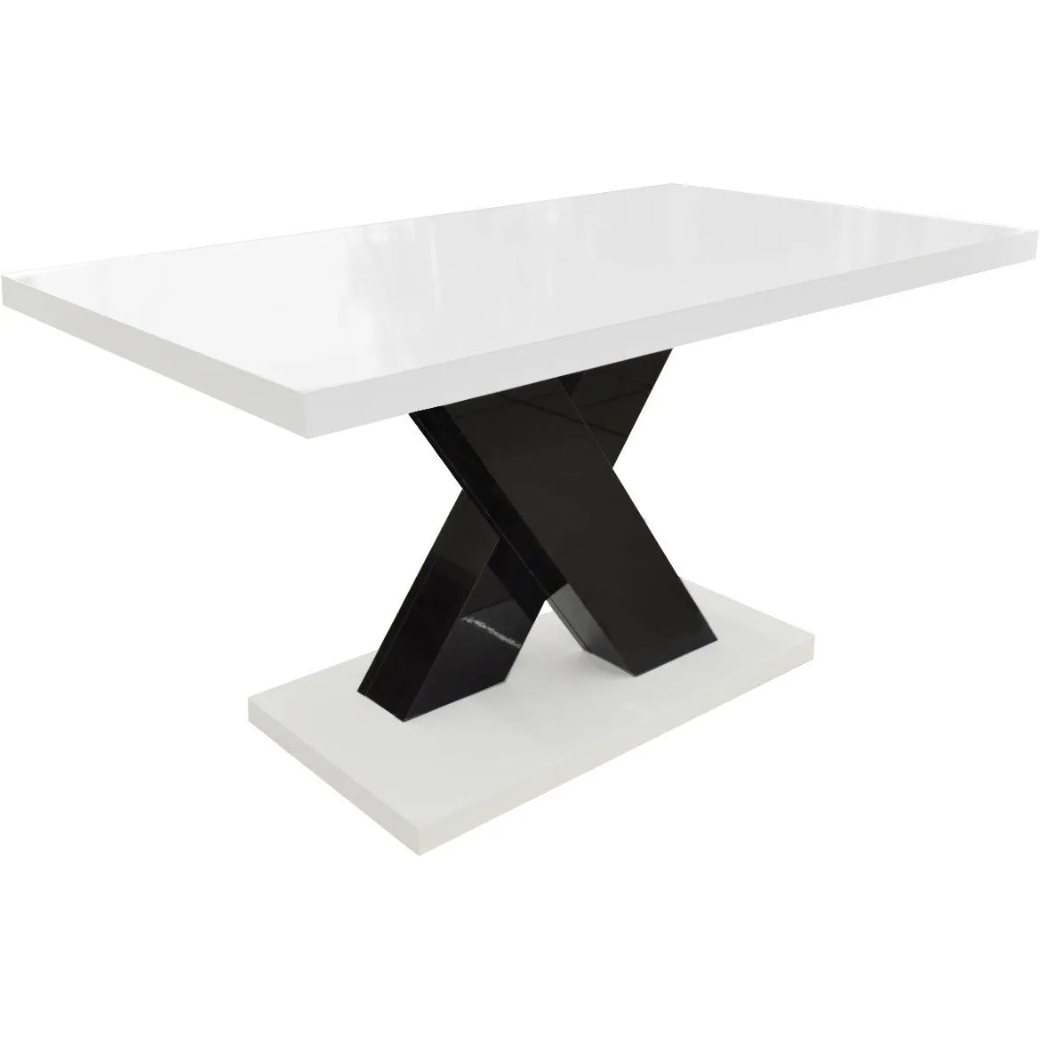 Klub sto Ksena 109x60x59 cm crni/beli visoki sjaj