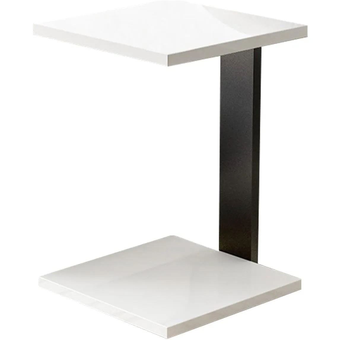 Klub sto Saturn 40x40x51 cm beli sjaj/crni metal