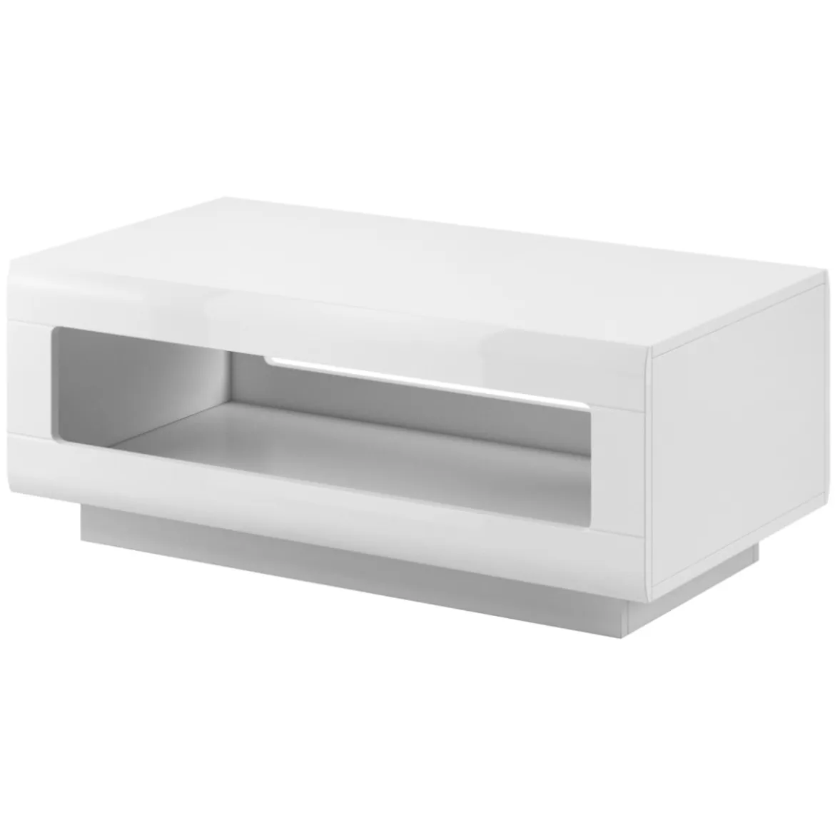 Klub sto Tulsa 1 polica 110x60x44 cm beli visoki sjaj