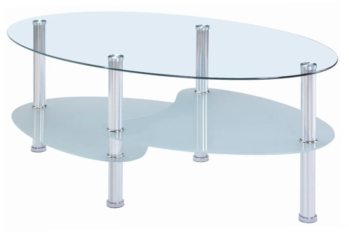 Klub sto Zeus 2 police 100x60x43 cm staklo/metal