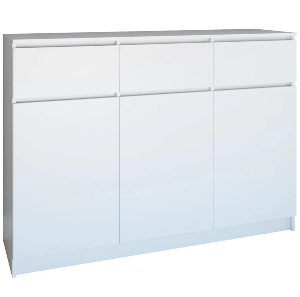 Komoda 3d3s 3 vrata+3 fioke 120x40x97 cm bela