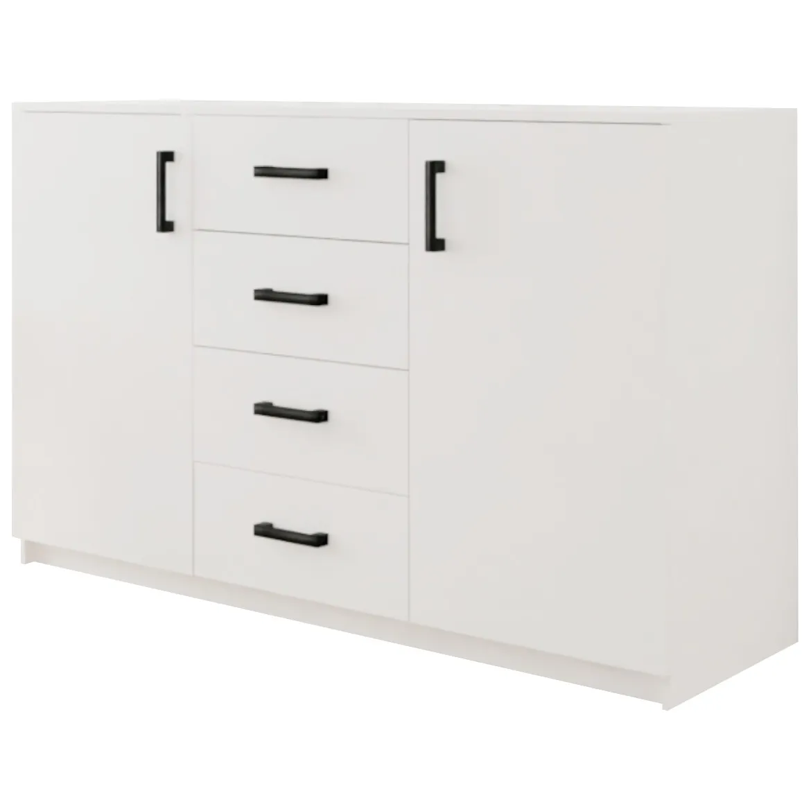 Komoda Bahli 2 vrata+4 fioke 150x45x94 cm bela