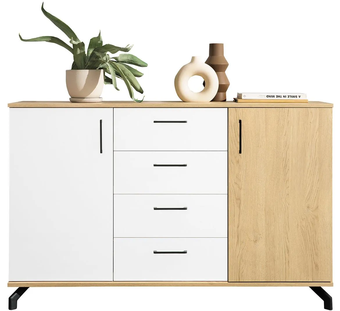 Komoda Madison Md9 Bijeli Lux / Sunder hrast