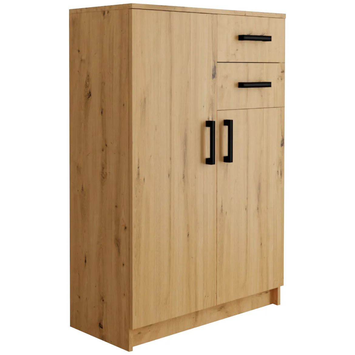 Komoda Posejdon 2 vrata+2 fioke 75x35x111 cm natur (artisan hrast)