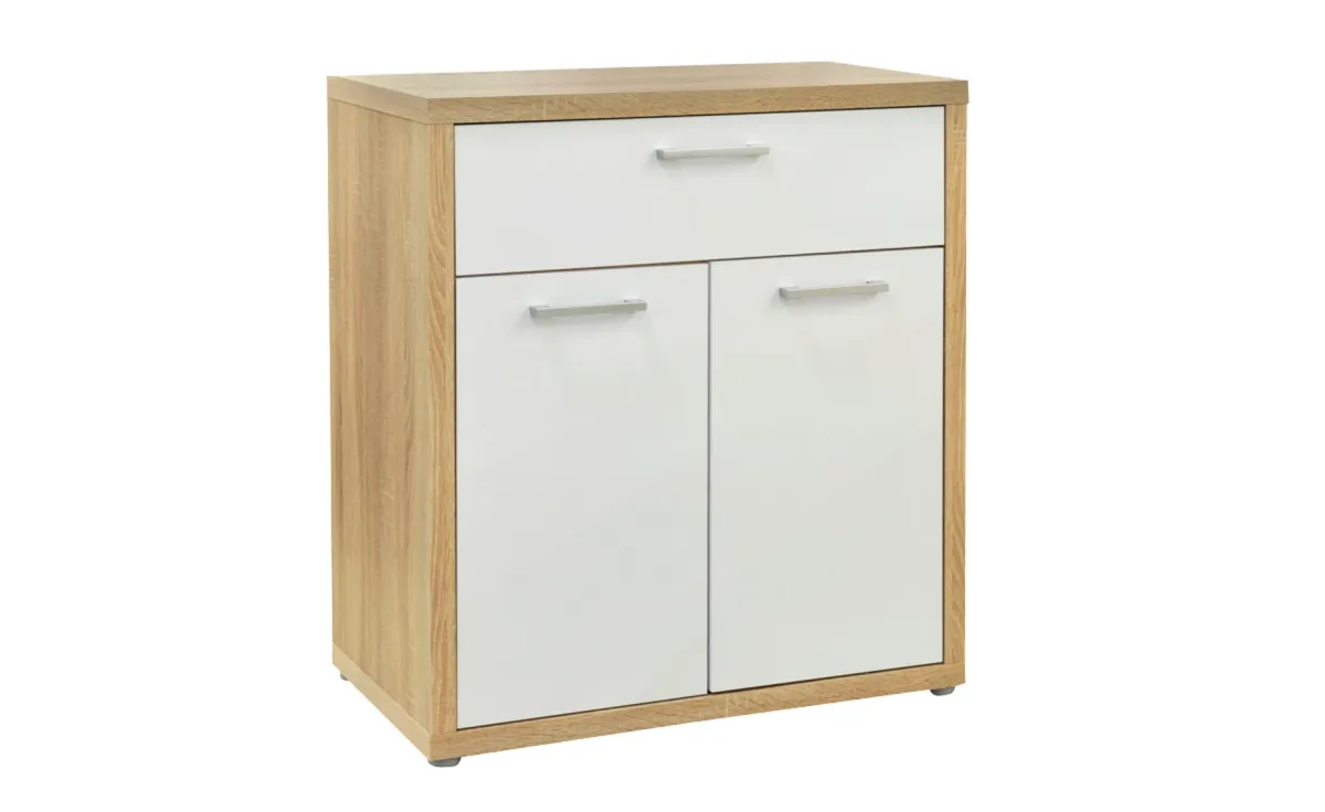 Komoda Vogue 2 vrata + 1 fioka 75x42x85 cm natur/bela