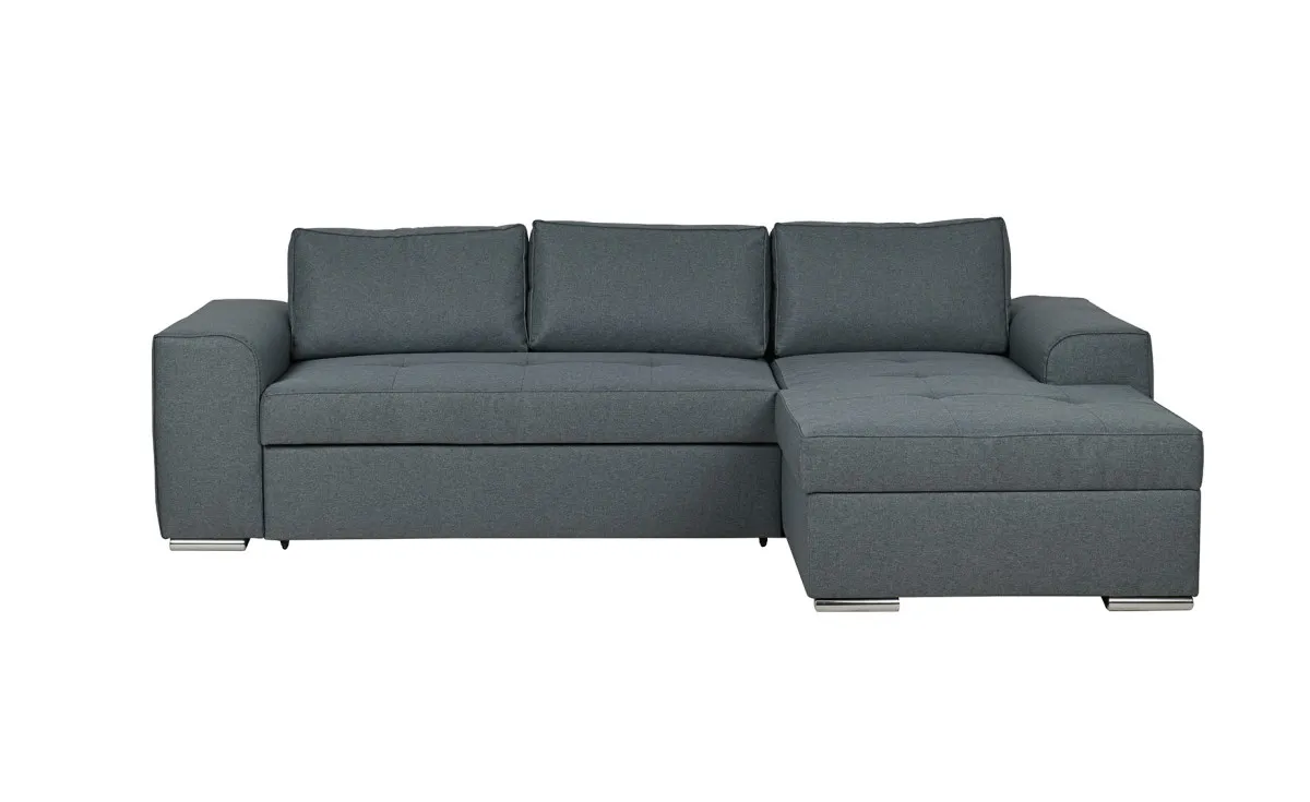 Korfu Luxe ugaona garnitura sa ležajem i prostorom za odlaganje siva 273x163x90cm desna