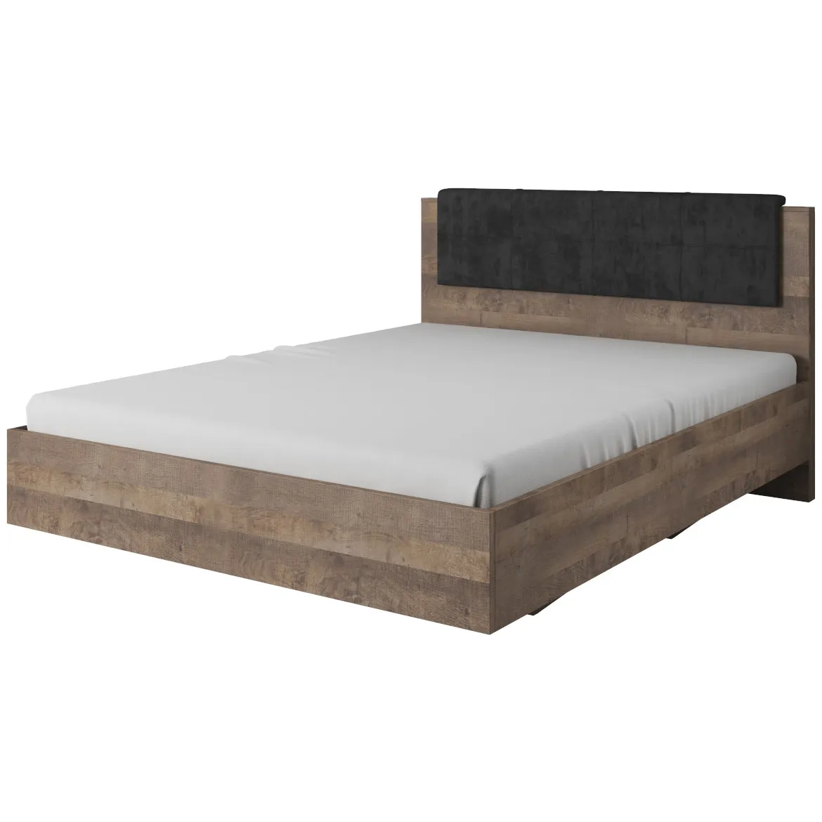 Krevet Arden bez podnice 164,4x208,2x102,5 tamni natur/siva
