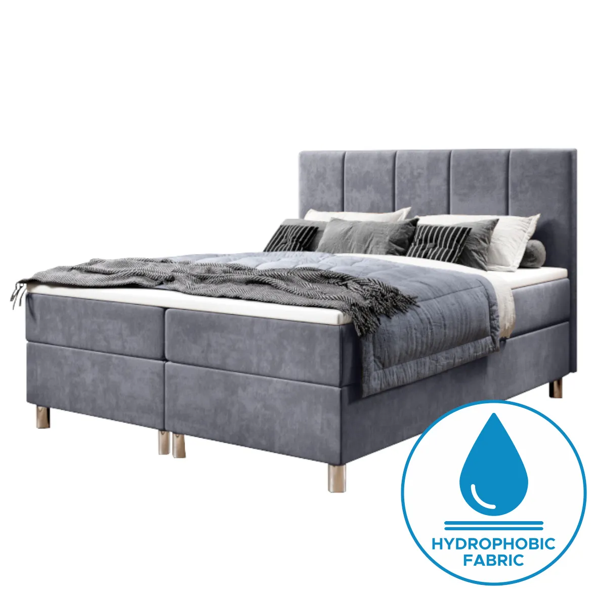 Krevet Calipso sa 2 prostora za odlaganje 180x206x110 cm sivi