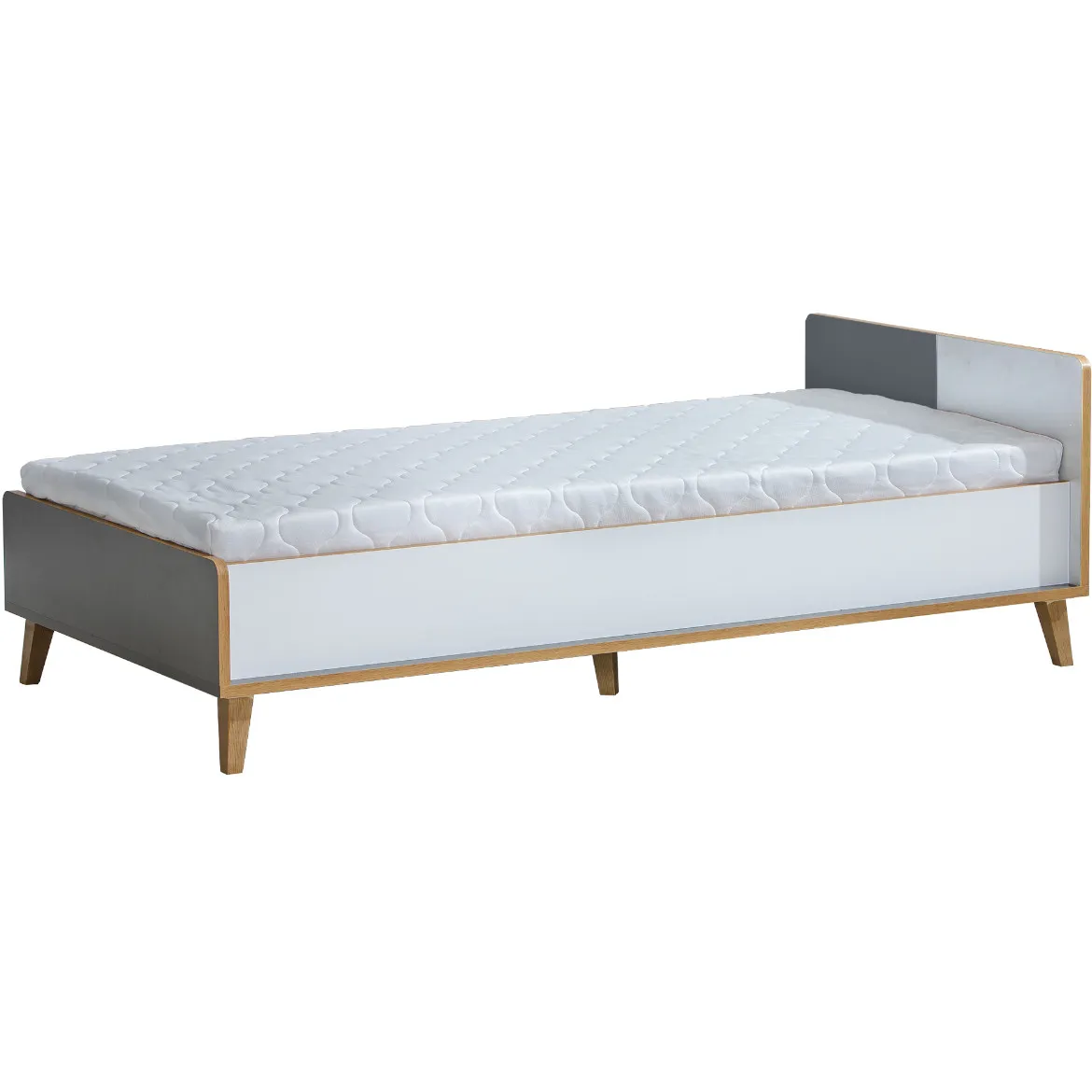 Krevet Werso sa podnicom 103x200x65,2 natur/siva/bela
