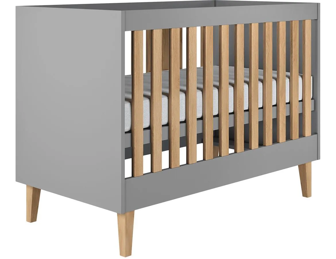 Kubi krevetac za bebe 66x124x90 cm beli/sivi