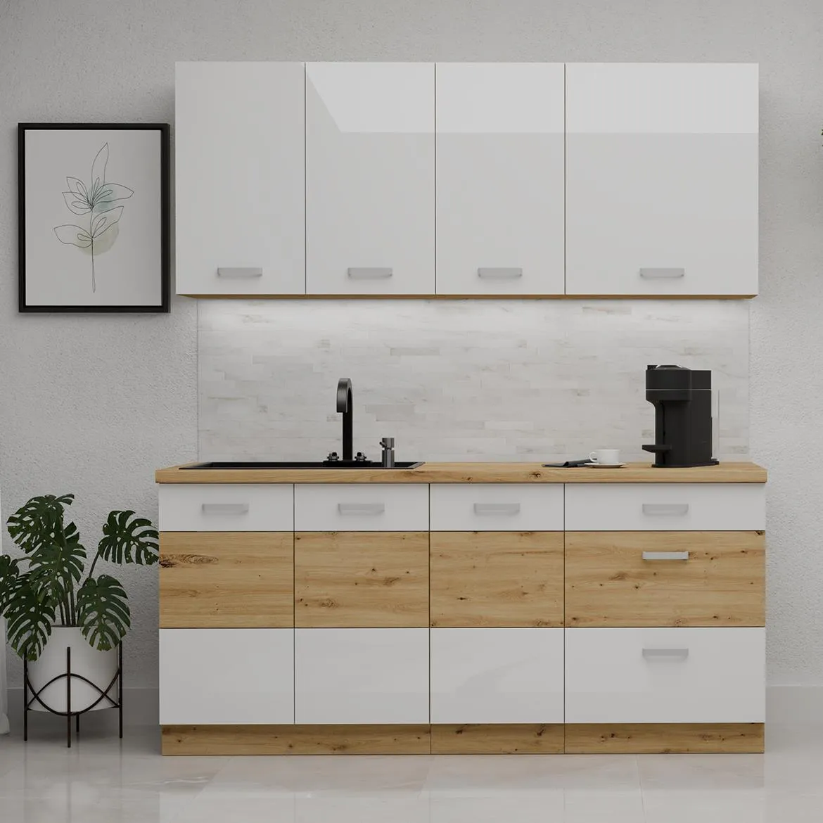 kuhinja Artisan 180x52x200 cm bez radne ploce