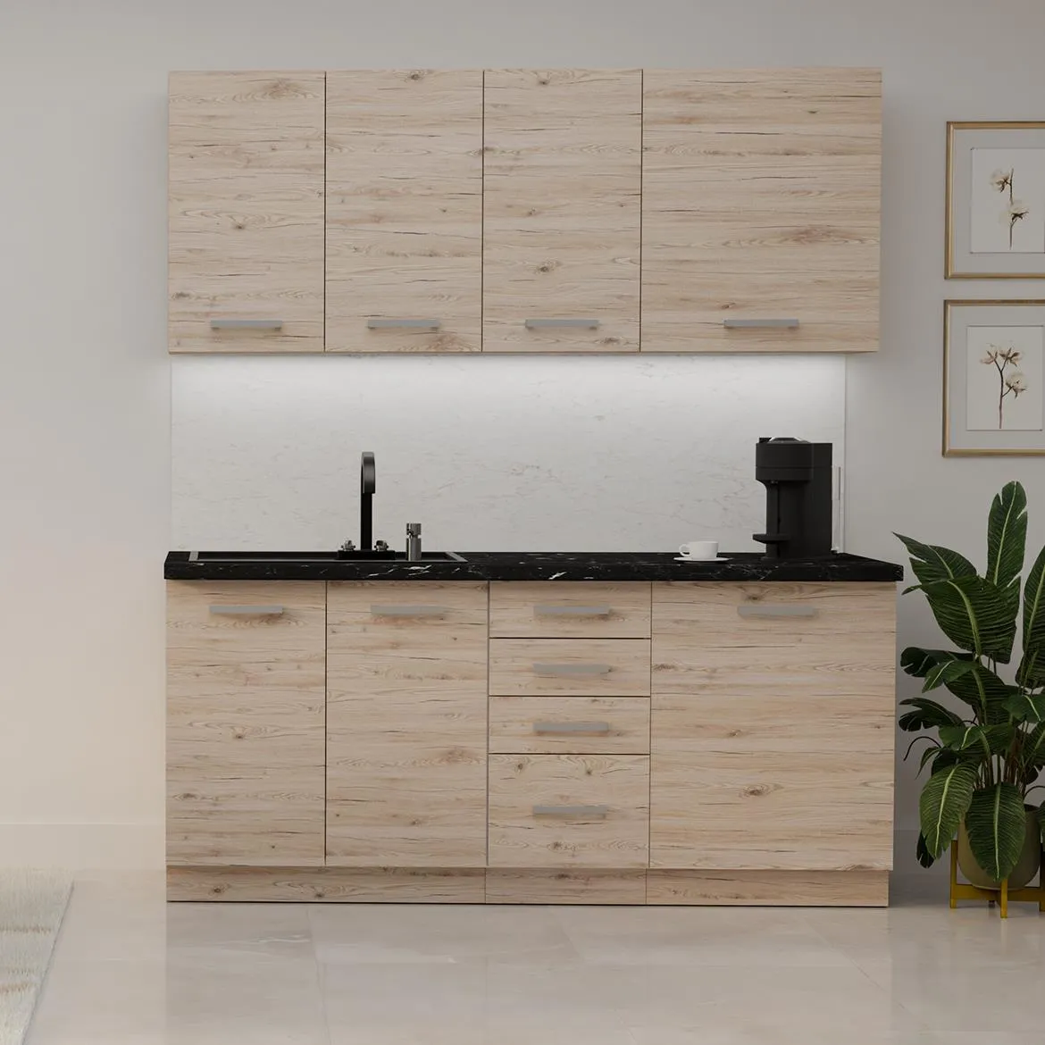 Kuhinja Bordeaux 180x52x200 cm bez radne ploce