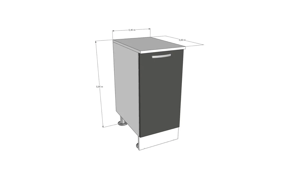 Kuhinja Klara donji element 1vr d/l 40x60x85cm