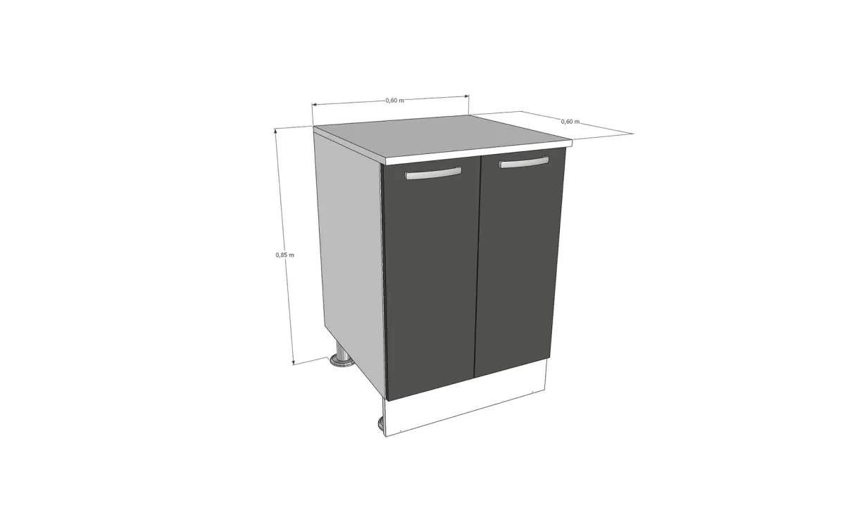 Kuhinja Klara donji element 2vr. 60x60x85cm