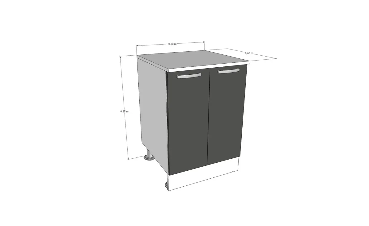 Kuhinja Klara donji element 2vr. 60x60x85cm
