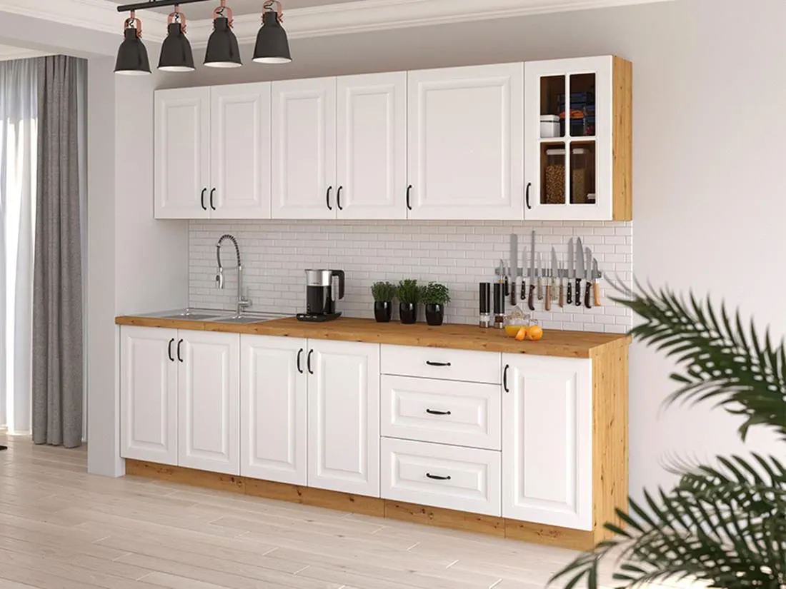 Kuhinja Stilo bela mat / craftsman 260 bez radne ploce