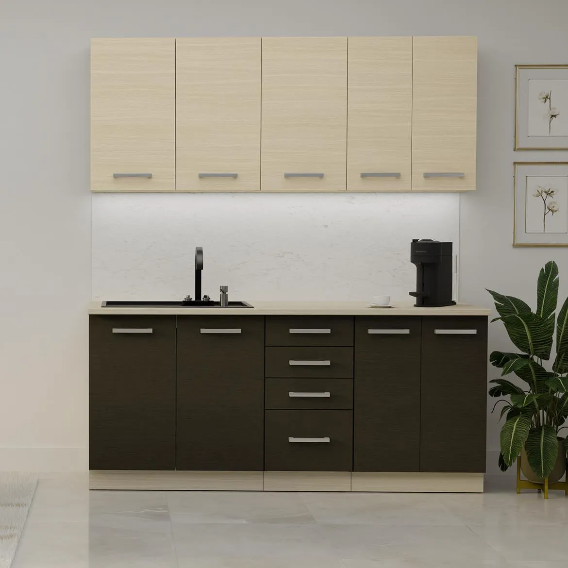 Kuhinja Victoria Chamonix 180x52x200 cm bez radne ploce