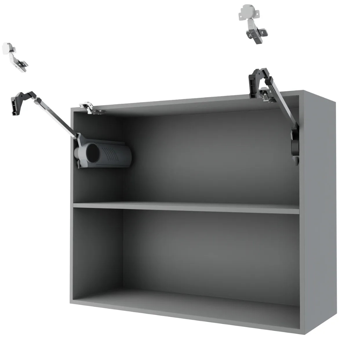 Kuhinjski element gornji za otklopna vrata 90 cm siva