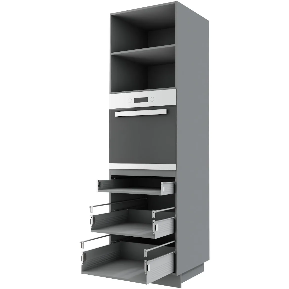 Kuhinjski element visoki za rernu 3 fioke 60 cm siva