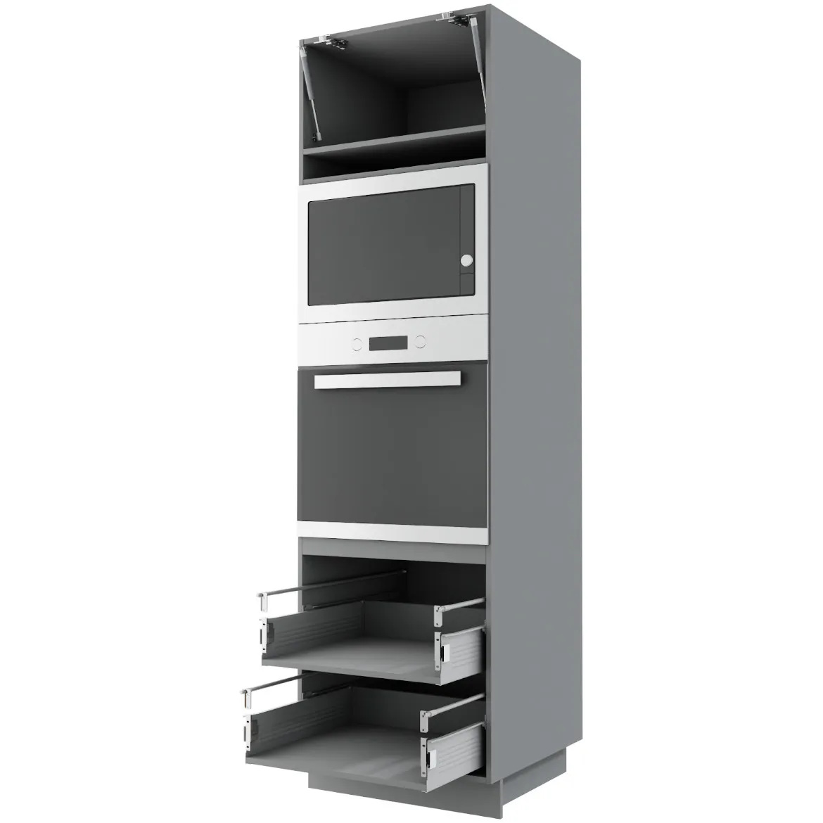 Kuhinjski element visoki za rernu i mikrotalasnu 60 cm siva