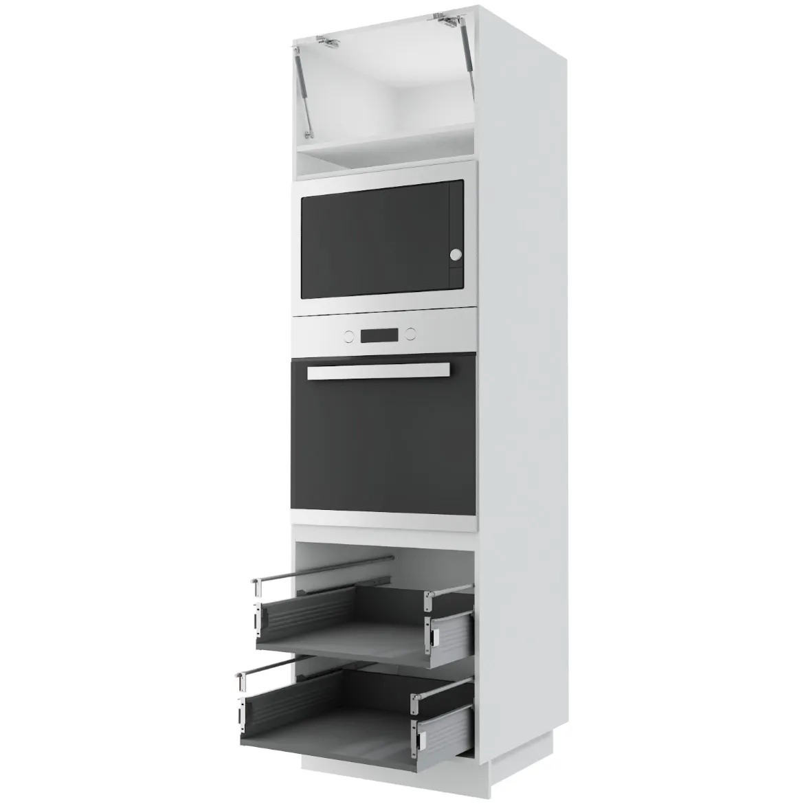 Kuhinjski element visoki za rernu i mikrotalasnu fioke 60 cm bela
